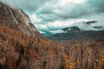 Obraz premium Nature autumn Slovenia trees, waterfall, lakes