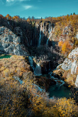 Nature autumn Croatia trees and waterfall
