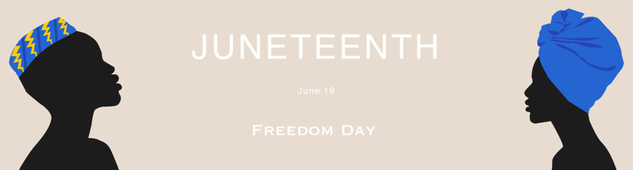 Juneteenth Independence Day. Annual holiday, celebrated in June 19. African-American history and heritage freedom or emancipation day. Vector background for poster, greeting card, banner, card, flyer.