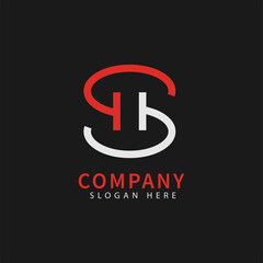 Letter S H logo icon template design vector illustration