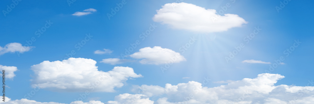 Wall mural beautiful blue sky cloudsfor background. panorama of sky.