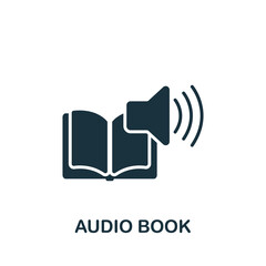 Audio Book icon. Monochrome simple E-Learning icon for templates, web design and infographics