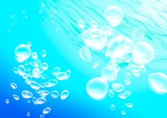 水中　泡のイラスト