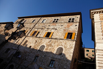 Amelia, borgo medievale prima del terremoto. Umbria, Italia