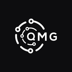 QMG technology letter logo design on black  background. QMG creative initials technology letter logo concept. QMG technology letter design.
