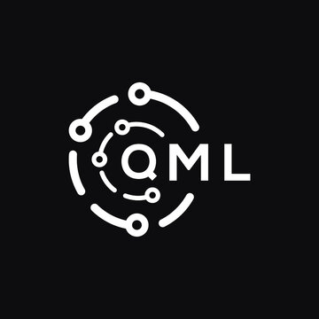 QML technology letter logo design on black  background. QML creative initials technology letter logo concept. QML technology letter design.
