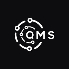 QMS technology letter logo design on black  background. QMS creative initials technology letter logo concept. QMS technology letter design.
