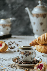 cup of coffee and cookies