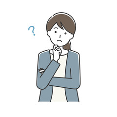 考え事をする女性 ビジネスウーマン