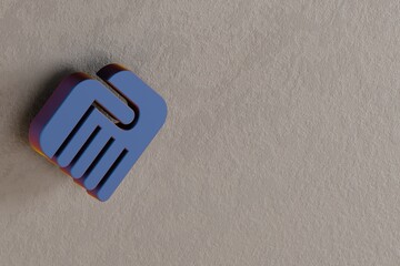 Beautiful abstract illustrations Blue Handshake symbol icons on a wall background. 3d rendering illustration. Background pattern for design.