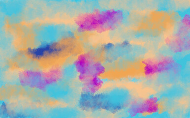 Fototapeta na wymiar blue, pink, peach watercolor abstract background