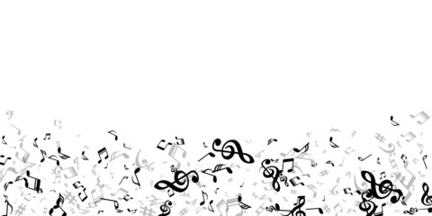 Music note icons vector background. Sound