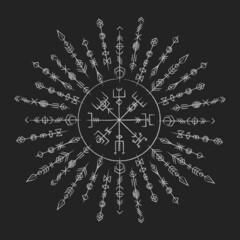 Dark runic circle symbols