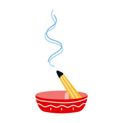 Palo santo holy wood tree, burning stick, cartoon style. Concept of smudging, relaxation and aromatherapy. Trendy modern vector illustration