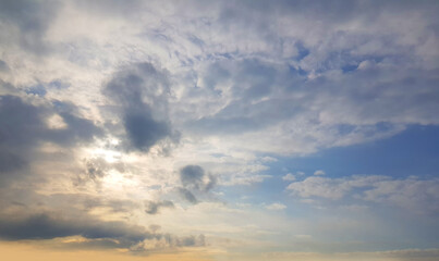 Sky background. White clouds on sky