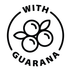 with guarana black outline badge icon label isolated vector on transparent background