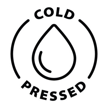 cold pressed black outline badge icon label isolated vector on transparent background
