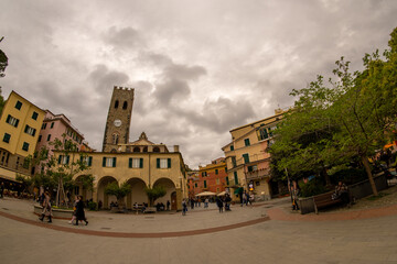 Fototapeta na wymiar Italy, Liguria, La Spezia, Levanto, 5 lands, Monterosso, panoramic view and the main square