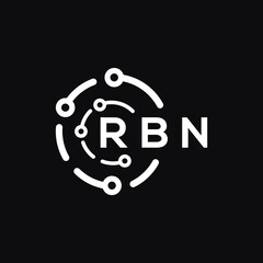 RBN technology letter logo design on black  background. RBN creative initials technology letter logo concept. RBN technology letter design.