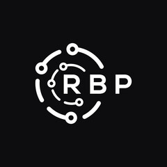 RBP technology letter logo design on black  background. RBP creative initials technology letter logo concept. RBP technology letter design.