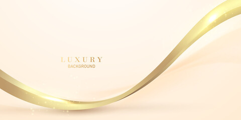 golden luxury background with elegant golden line elements Modern 3d Abstract Vector Illustration Design