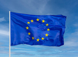 European union flag, official colors and proportion correctly. Patriotic EU symbol