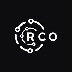 RCO technology letter logo design on black  background. RCO creative initials technology letter logo concept. RCO technology letter design.