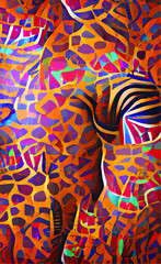 abstract vector background with African motifs in yellow sandy brown colors. Imitation of traditional texture for design and creativity.