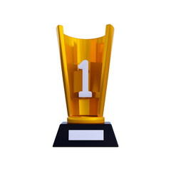3d illustration of trophy 3d icon isolated