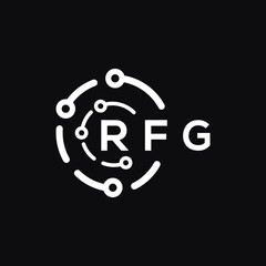 RFG technology letter logo design on black  background. RFG creative initials technology letter logo concept. RFG technology letter design.
