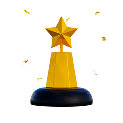 3d illustration of trophy 3d icon isolated