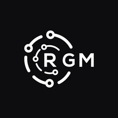 RGM technology letter logo design on black  background. RGM creative initials technology letter logo concept. RGM technology letter design.
