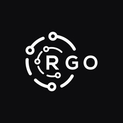 RGO technology letter logo design on black  background. RGO creative initials technology letter logo concept. RGO technology letter design.
