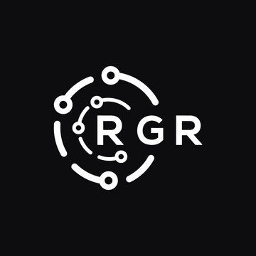 RGR technology letter logo design on black  background. RGR creative initials technology letter logo concept. RGR technology letter design.
