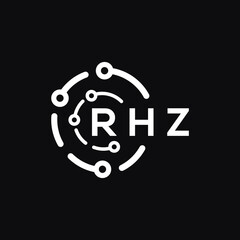 RHZ letter logo design on black background. RHZ  creative initials letter logo concept. RHZ letter design.
