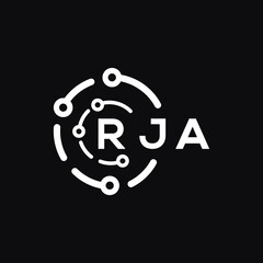 RJA letter logo design on black background. RJA  creative initials letter logo concept. RJA letter design.
