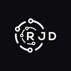 RJD letter logo design on black background. RJD  creative initials letter logo concept. RJD letter design.
