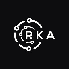 RKA technology letter logo design on black  background. RKA creative initials technology letter logo concept. RKA technology letter design.
