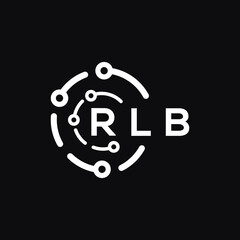 RLB technology letter logo design on black  background. RLB creative initials technology letter logo concept. RLB technology letter design.
