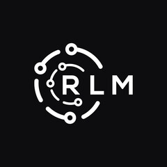 RLM technology letter logo design on black  background. RLM creative initials technology letter logo concept. RLM technology letter design.
