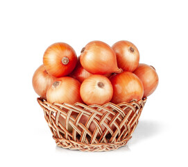 Onion basket isolated on a white background