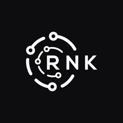 RNK technology letter logo design on black  background. RNK creative initials technology letter logo concept. RNK technology letter design.
