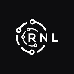RNL technology letter logo design on black  background. RNL creative initials technology letter logo concept. RNL technology letter design.
