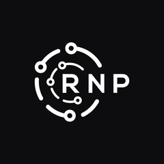 RNP technology letter logo design on black  background. RNP creative initials technology letter logo concept. RNP technology letter design.
