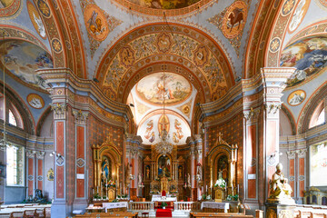 Fototapeta na wymiar Parish Church of St. Ulrich - Ortisei, Italy