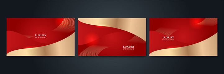 Obraz premium Abstract red and gold lines background