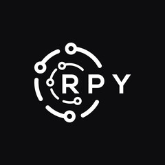 RPY technology letter logo design on black  background. RPY creative initials technology letter logo concept. RPY technology letter design.
