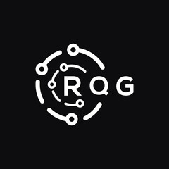 RQG technology letter logo design on black  background. RQG creative initials technology letter logo concept. RQG technology letter design.
