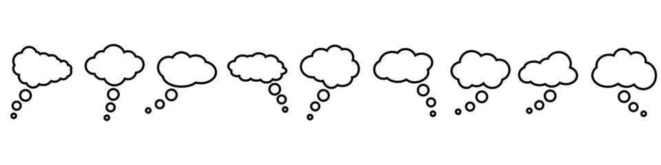 Cloud speech bubbles vector icons. collection. Cloud speech bubbles Vector illustration set. - obrazy, fototapety, plakaty