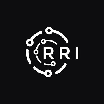 RRI technology letter logo design on black  background. RRI creative initials technology letter logo concept. RRI technology letter design.
